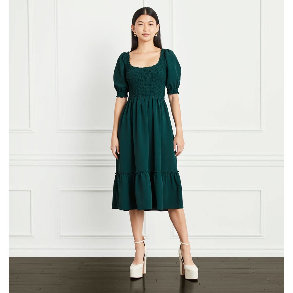 NWOT Hill House Louisa Nap Dress Botanical Garden Crepe Green Medium